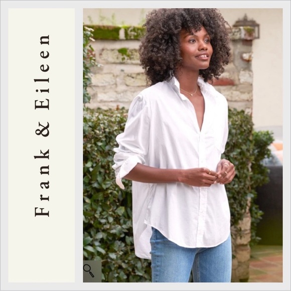 Frank and Eileen relaxed “Eileen” featherweight White Button Up shirt blouse XS - Picture 1 of 9